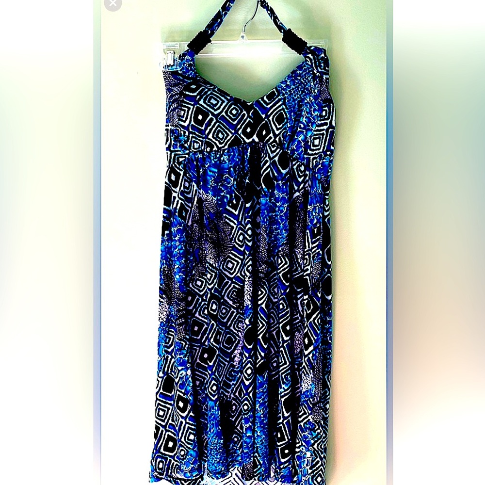 New Halter dress by InGear with tags beaded straps geometric design comfortable